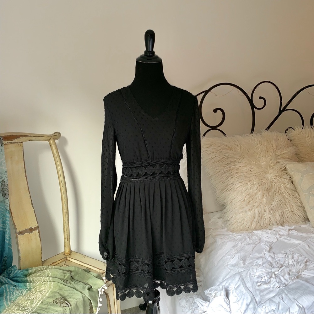 Free Generation Black Long-Sleeved Dress